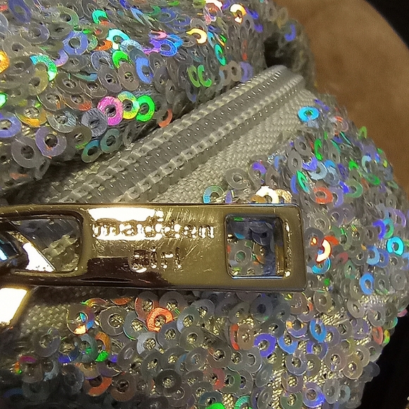 Madden Girl Multifaceted Sequin Backpack with Black Patent Leather key Chain - Picture 5 of 17